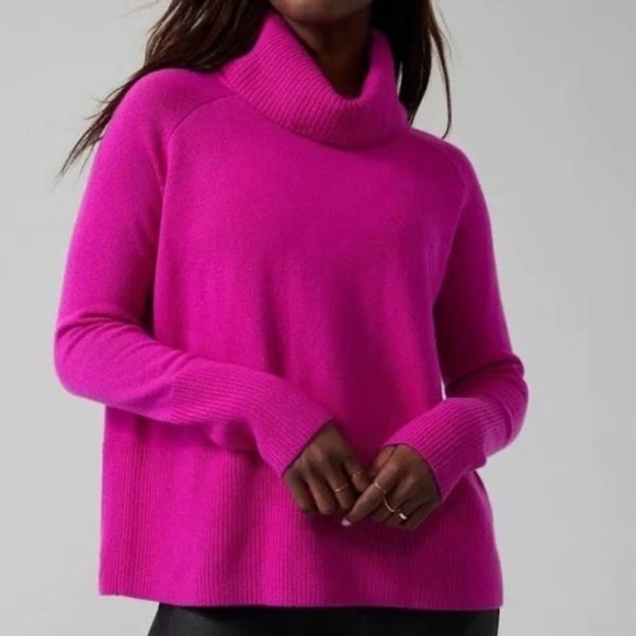 Athleta Sweaters - NWT! Athleta Wool Cashmere Aspen Turtleneck, Electric Fuchsia, Size M